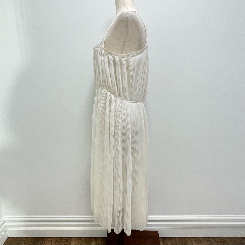 Vintage 1960’s Vanity Fair Pleated Nylon Midi Dress, Ivory, 34, Large - Picture 4 of 10
